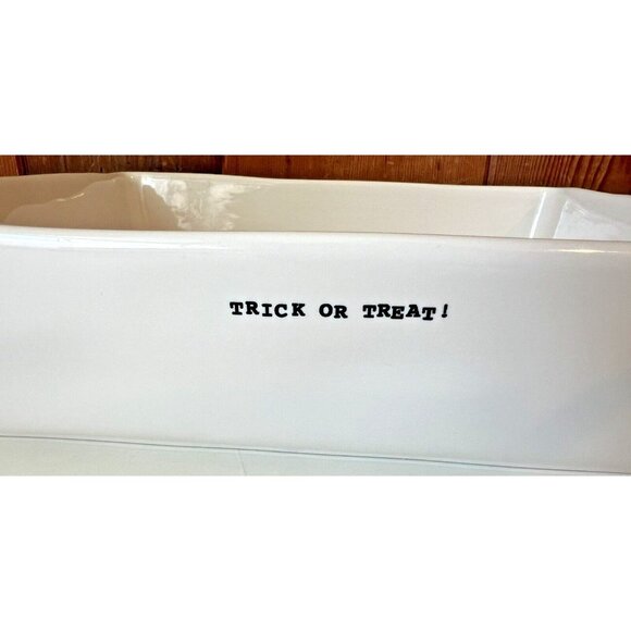 Rae Dunn Artisan Collection Trick Or Treat Mixing Bowl & 2 Halloween Skeleton Tr - Picture 11 of 15